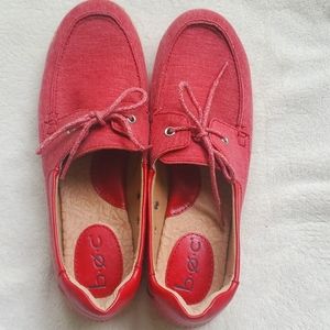B.O.C. Red canvas espadrille/boat shoe size 8